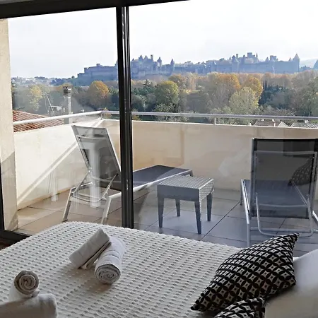 Les Du Saint Nazaire, Vue Panoramique Sur La Cite Medievale - Les Balcons De La Cite Apartmán Carcassonne