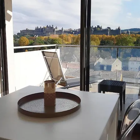 Les Du Saint Nazaire, Vue Panoramique Sur La Cite Medievale - Les Balcons De La Cite Apartmán Carcassonne