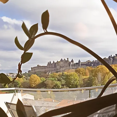 דירה Les Du Saint Nazaire, Vue Panoramique Sur La Cite Medievale - Les Balcons De La Cite קרקסון